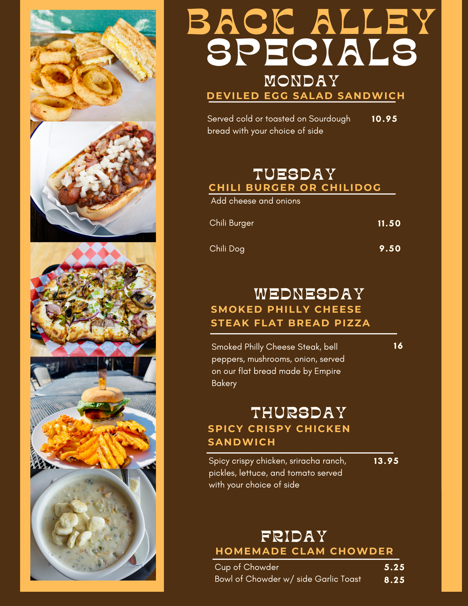 back alley specials flyer